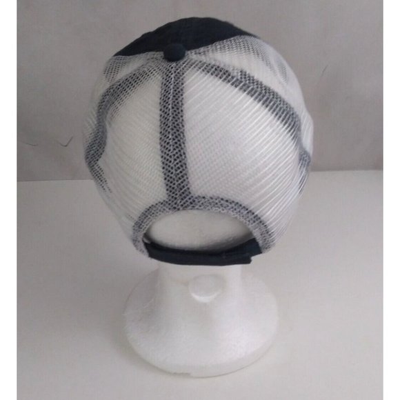 45 With USA Flag Frayed Mesh Back Navy Blue Unisex Embroidered Adj. Baseball Cap - Picture 4 of 6